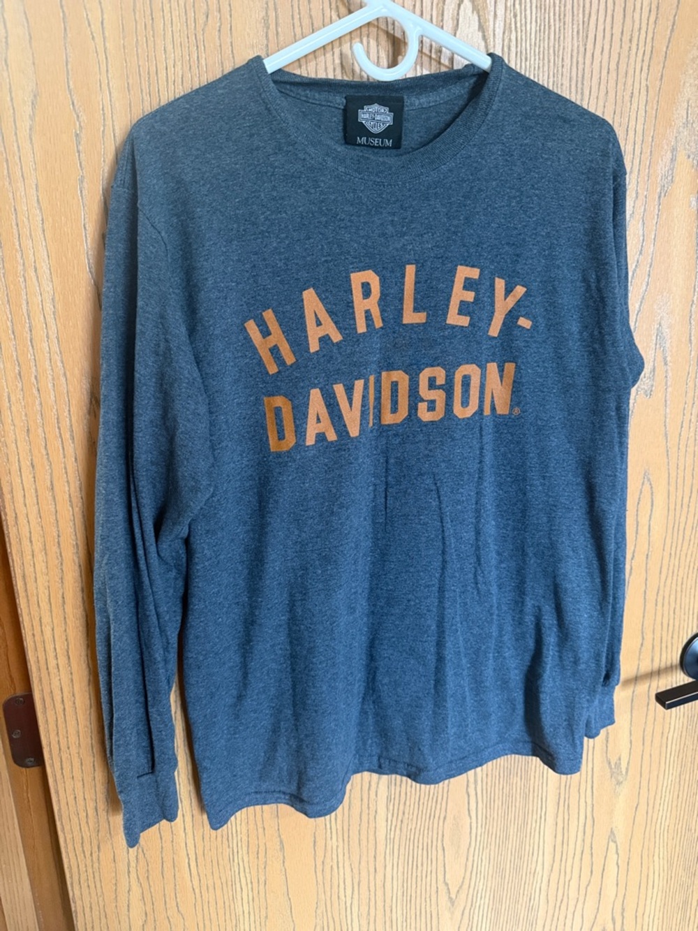 Harley-Davidson Dark Gray Long Sleeve Tee with Orange Logo